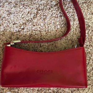 Red leather Gucci Hand Bag